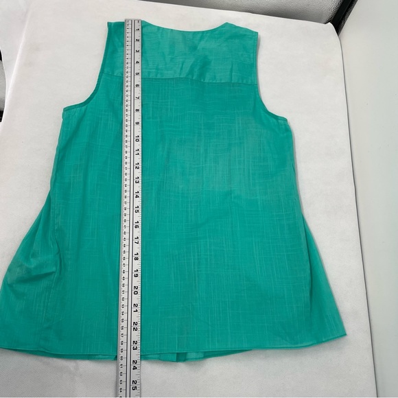NEW NWT J. Crew Smocked Top sz 00 mint sleeveless #43087 summer button-front $88 - Picture 7 of 8